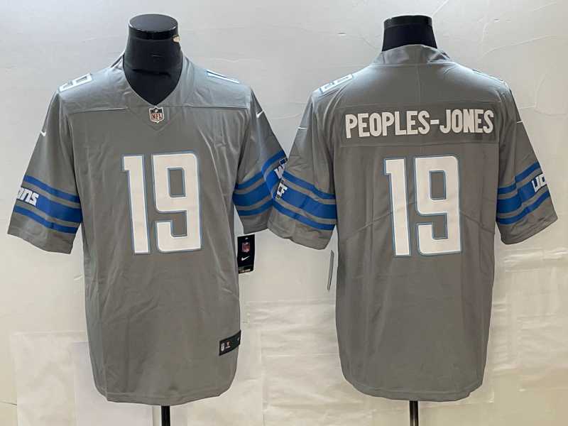 Men's Detroit Lions #19 Donovan Peoples Jones Grey 2023 FUSE Vapor Limited Jersey